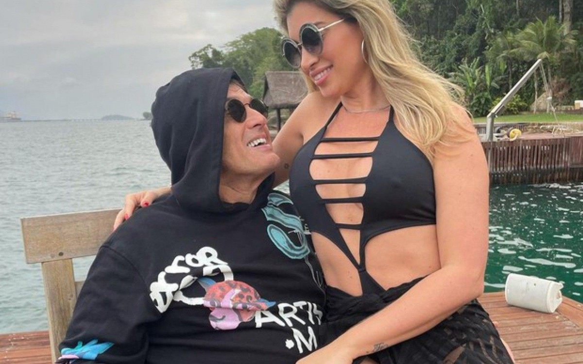 S&eacute;rgio Mallandro e a namorada, a carioca Danielly Borges