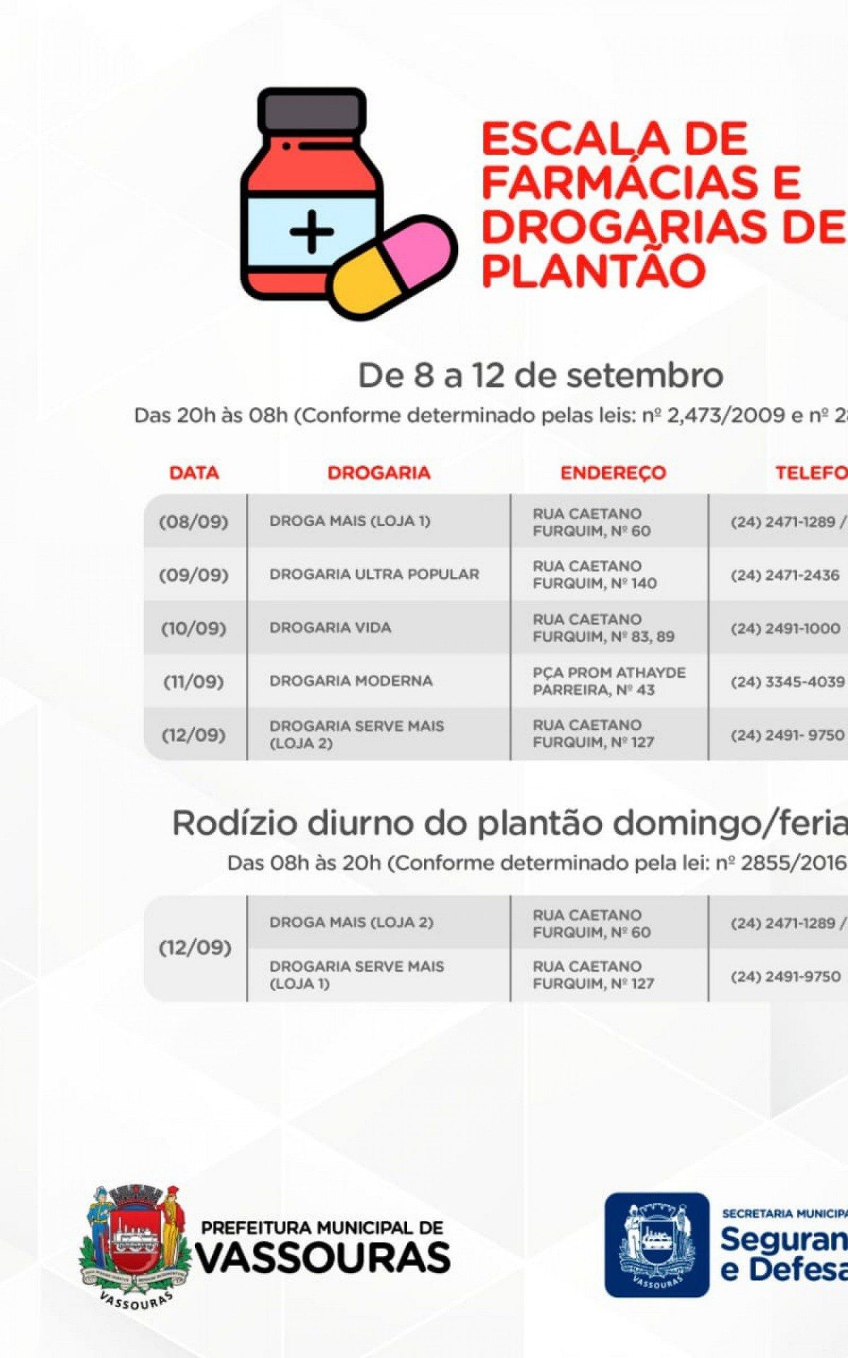 Lista de hoje (08) a domingo (12)
