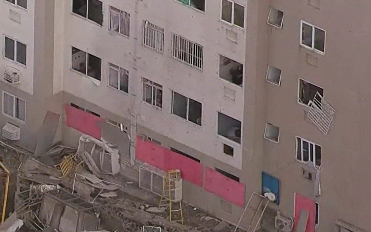 Estrago após explosão em caldeira - Reprodução/TV Globo