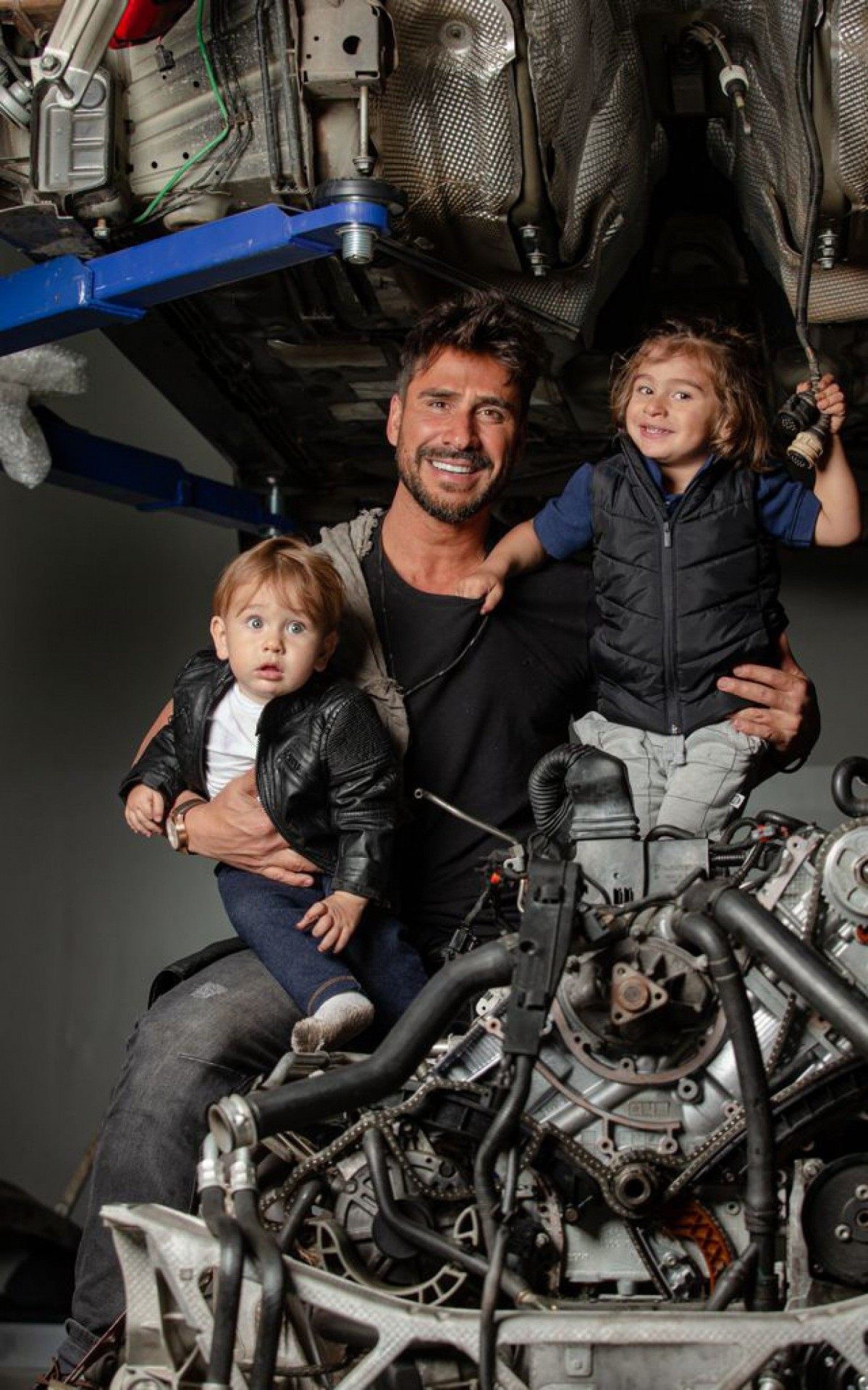 Julio Rocha e o filhos Jos&eacute; e Eduardo