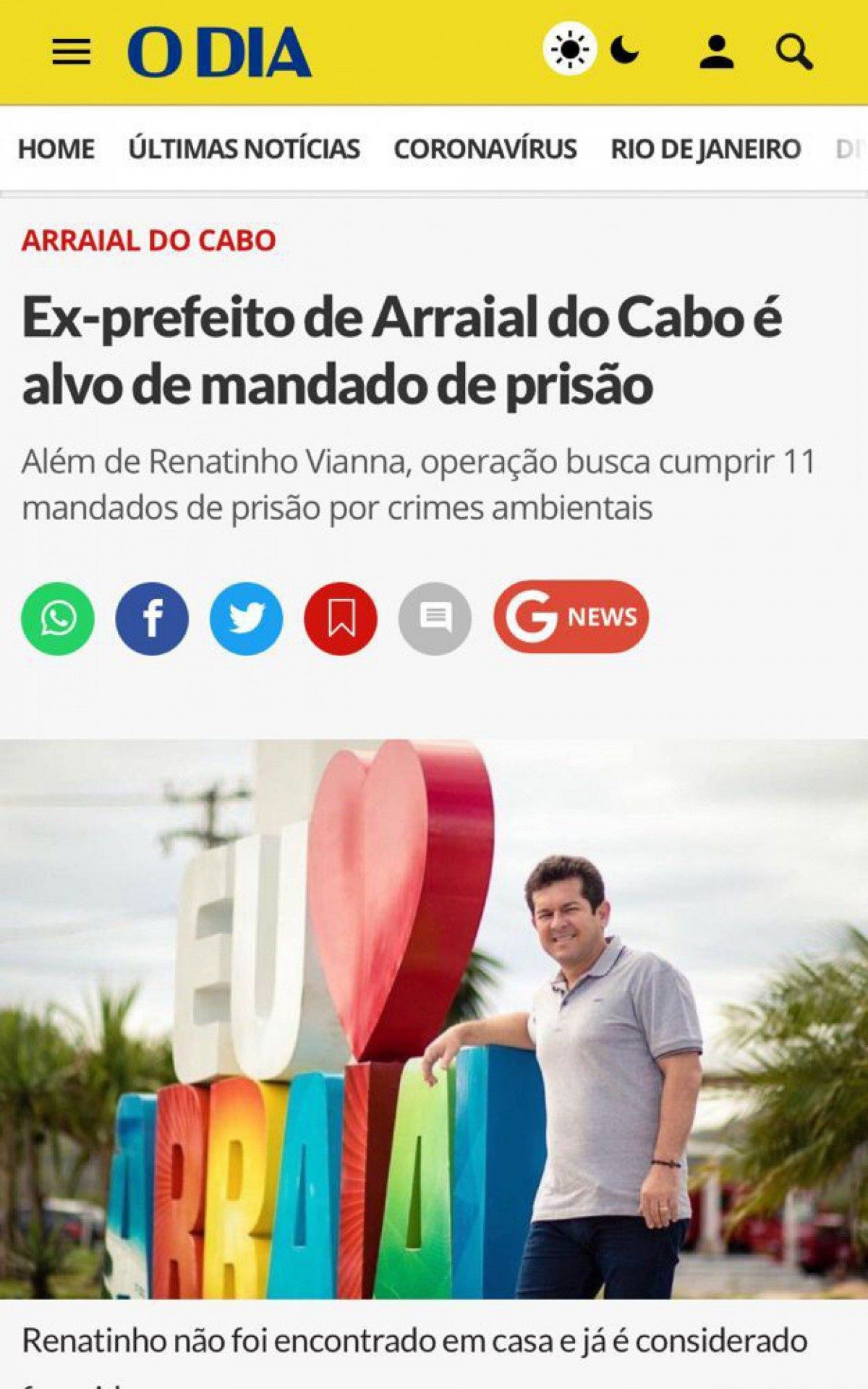 Pedido de prisão contra Renatinho Vianna foi destaque na imprensa em todo estado