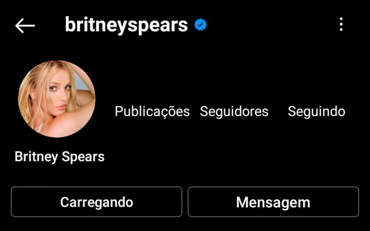 Perfil de Britney Spears no Instagram &eacute; desativado