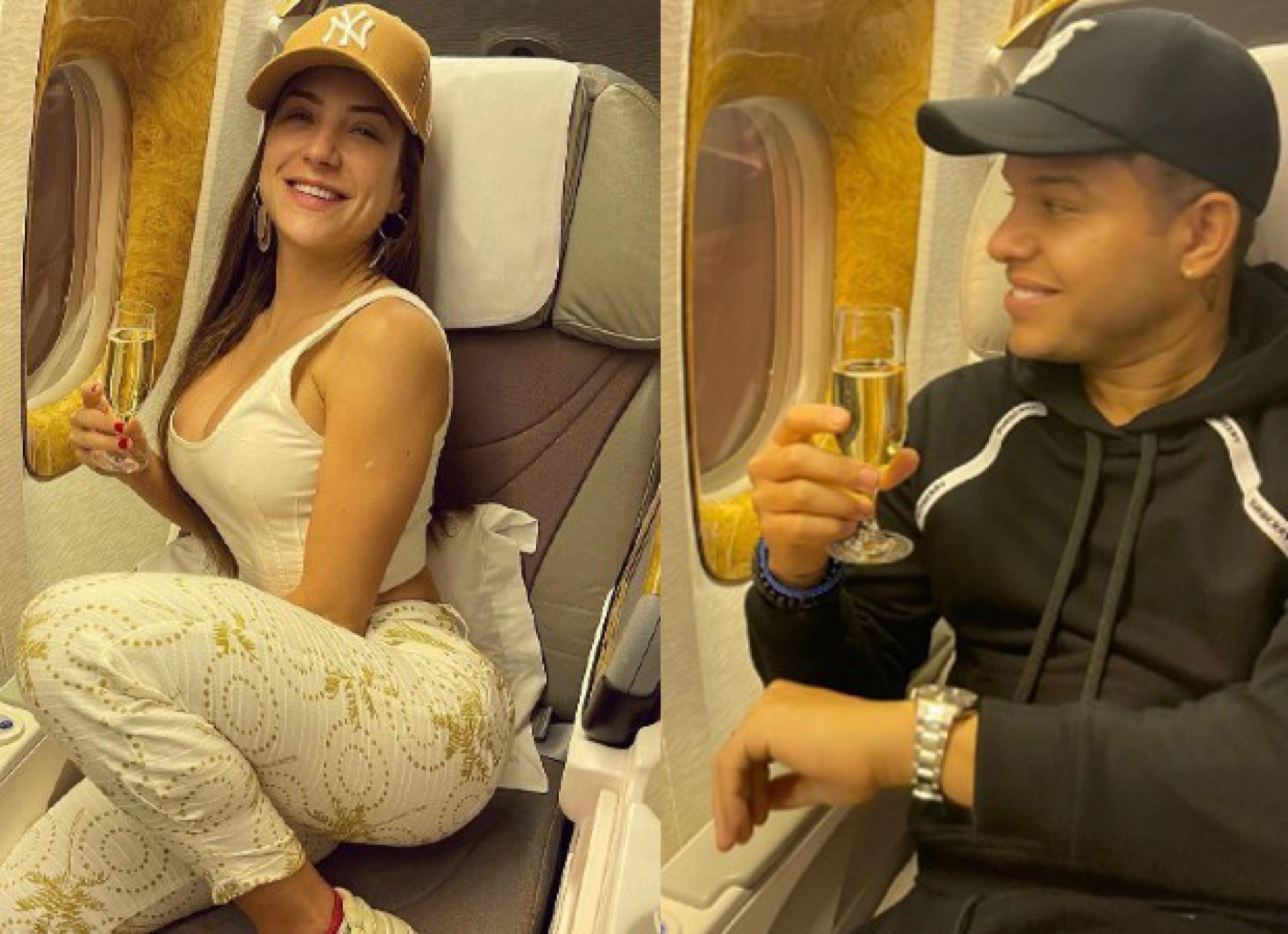 Gabi Martins e Tierry no avião - Reprodução Internet