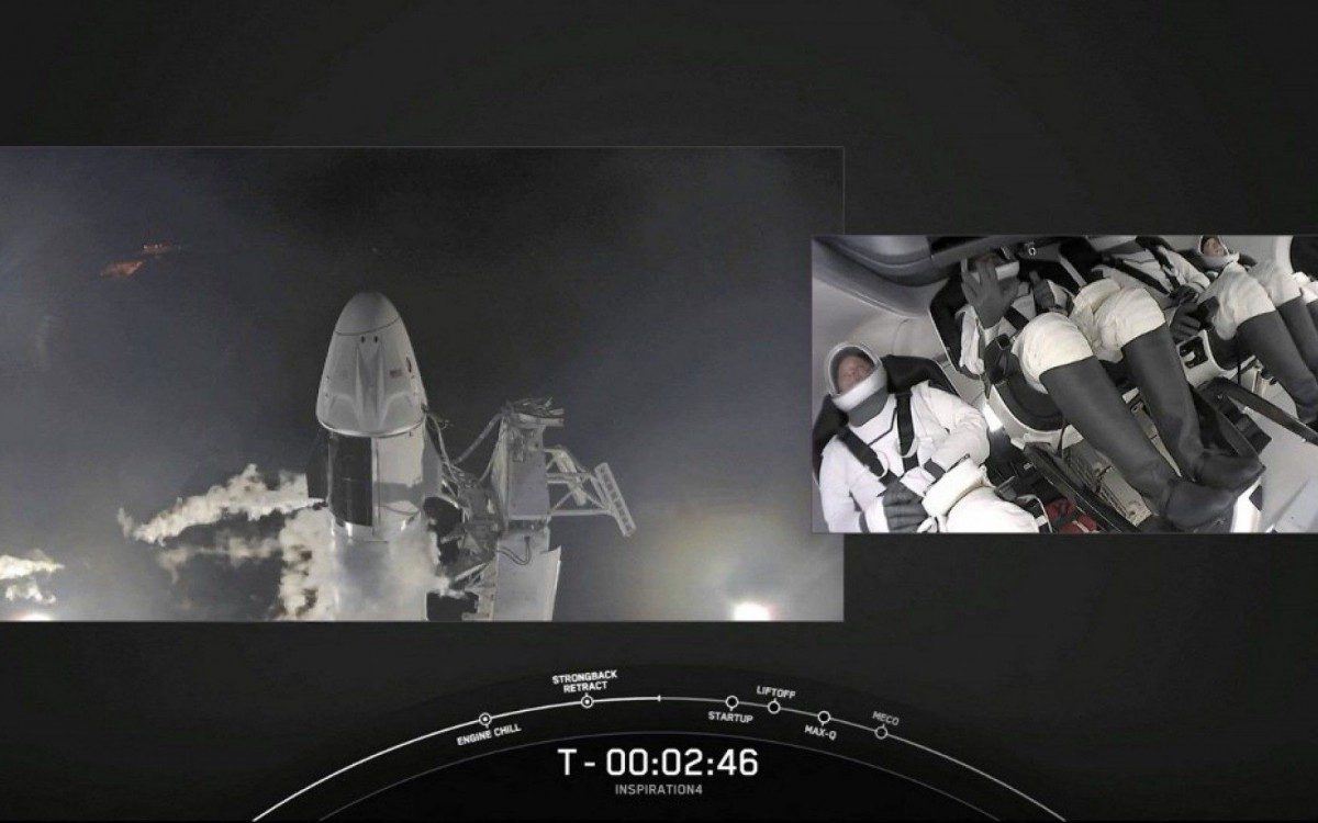 Tripula&ccedil;&atilde;o da nave que decolou nesta quarta conta com quatro pessoas: Dr Sian Proctor, de 51 anos, Chris Sembroski, 41, Jared Isaacman, 38 e Hayley Arceneaux, 29