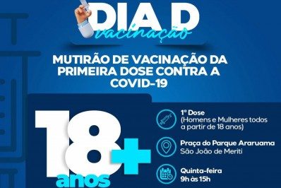 Dia D: Praça do Parque Araruama recebe mutirão de vacinação da primeira dose nesta quinta (16)