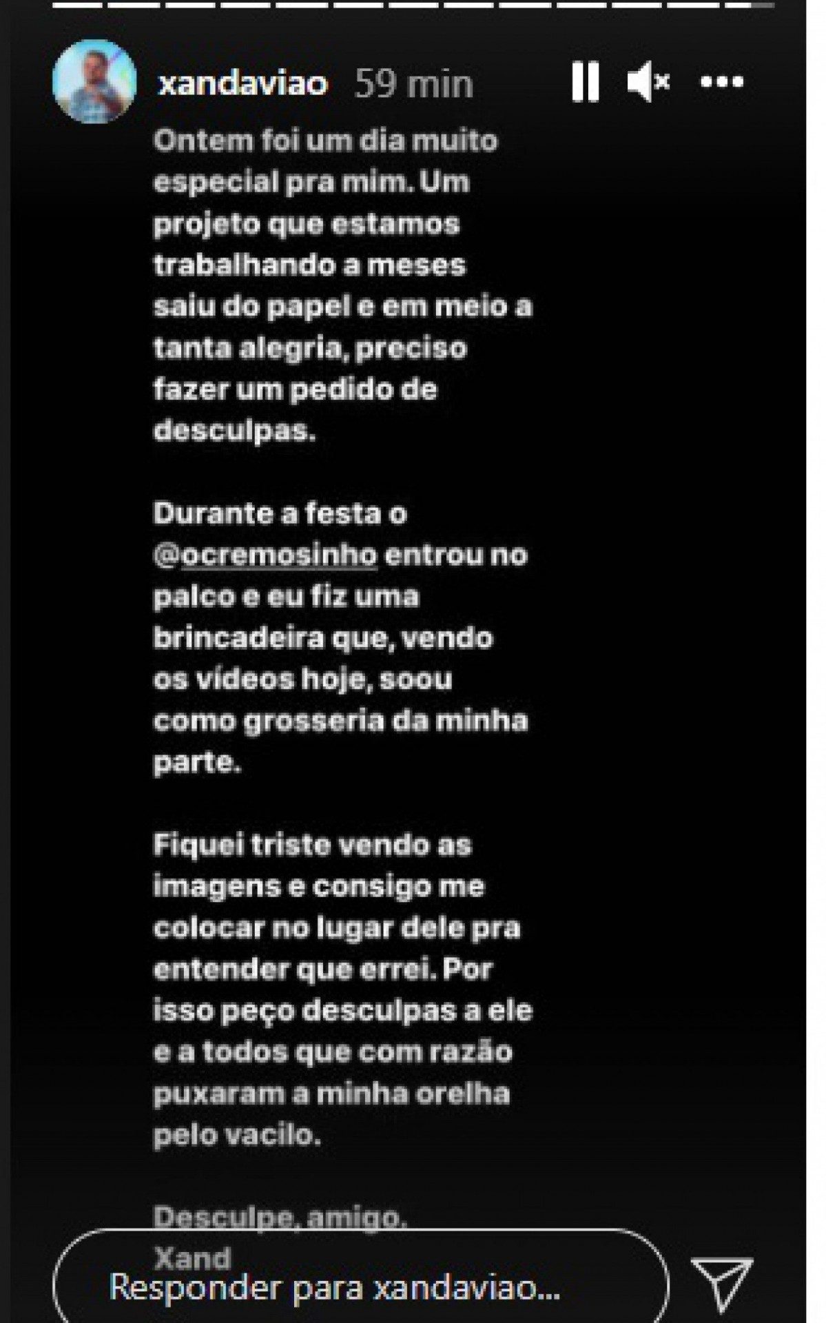 Post de Xand Avi&atilde;o