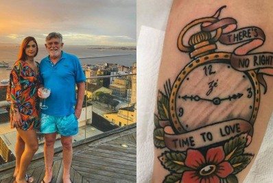 Noiva de José de Abreu tatua frase em homenagem ao ator: 'Fiz para você'