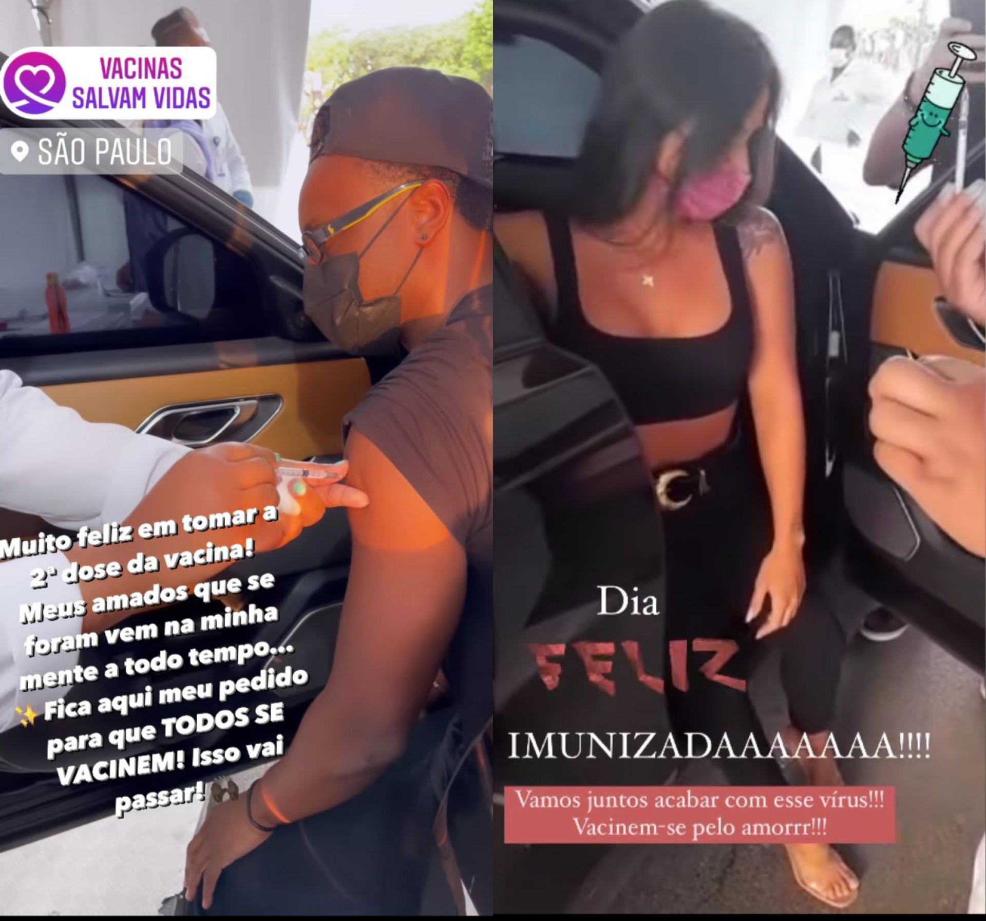 Vacinação de Carol Peixinho e Thiaguinho levanta suspeita de affair entre os dois  - Reprodução Instagram