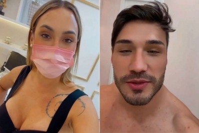 Sarah Andrade e Lucas Viana passam a tarde em clínica de estética