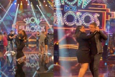 Vídeo! Nos bastidores do 'Domingão', Boninho dança lambada com Juliana Paes e Preta Gil