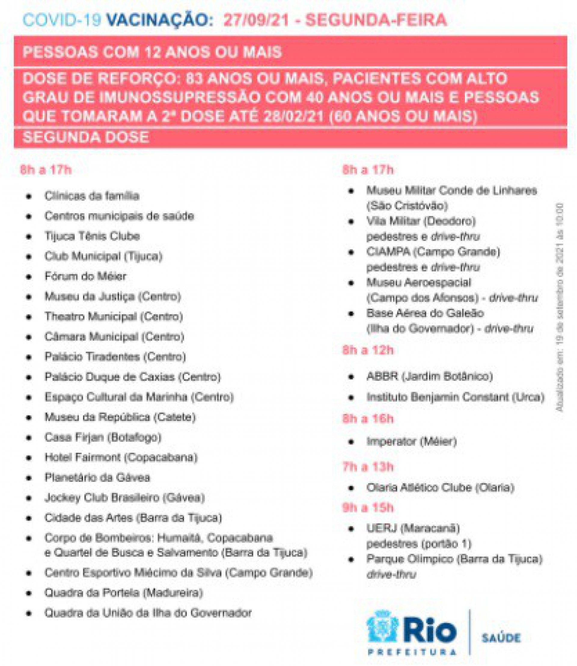 Vacina&ccedil;&atilde;o no Rio - Divulga&ccedil;&atilde;o/Secretaria Municipal de Sa&uacute;de