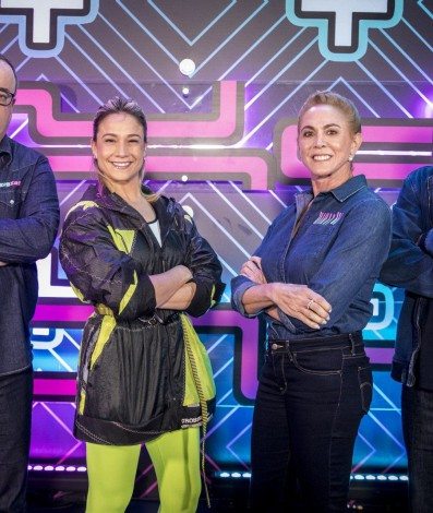 Everaldo Marques, Fernanda Gentil, Hortência e Marco Luque - TV Globo/ João Cotta