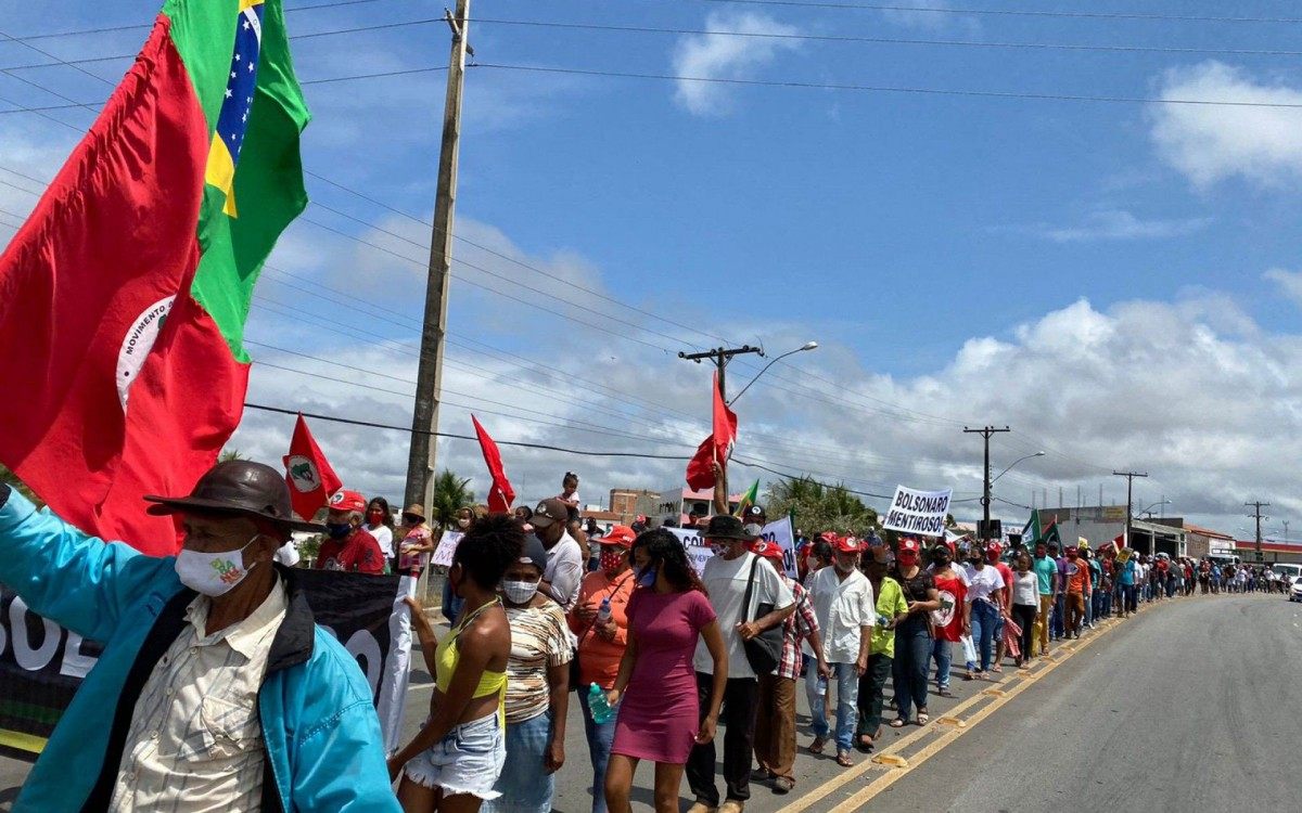 Ato contra o governo de Bolsonaro em Alagoas. - Reprodução/ Twitter /José Neto