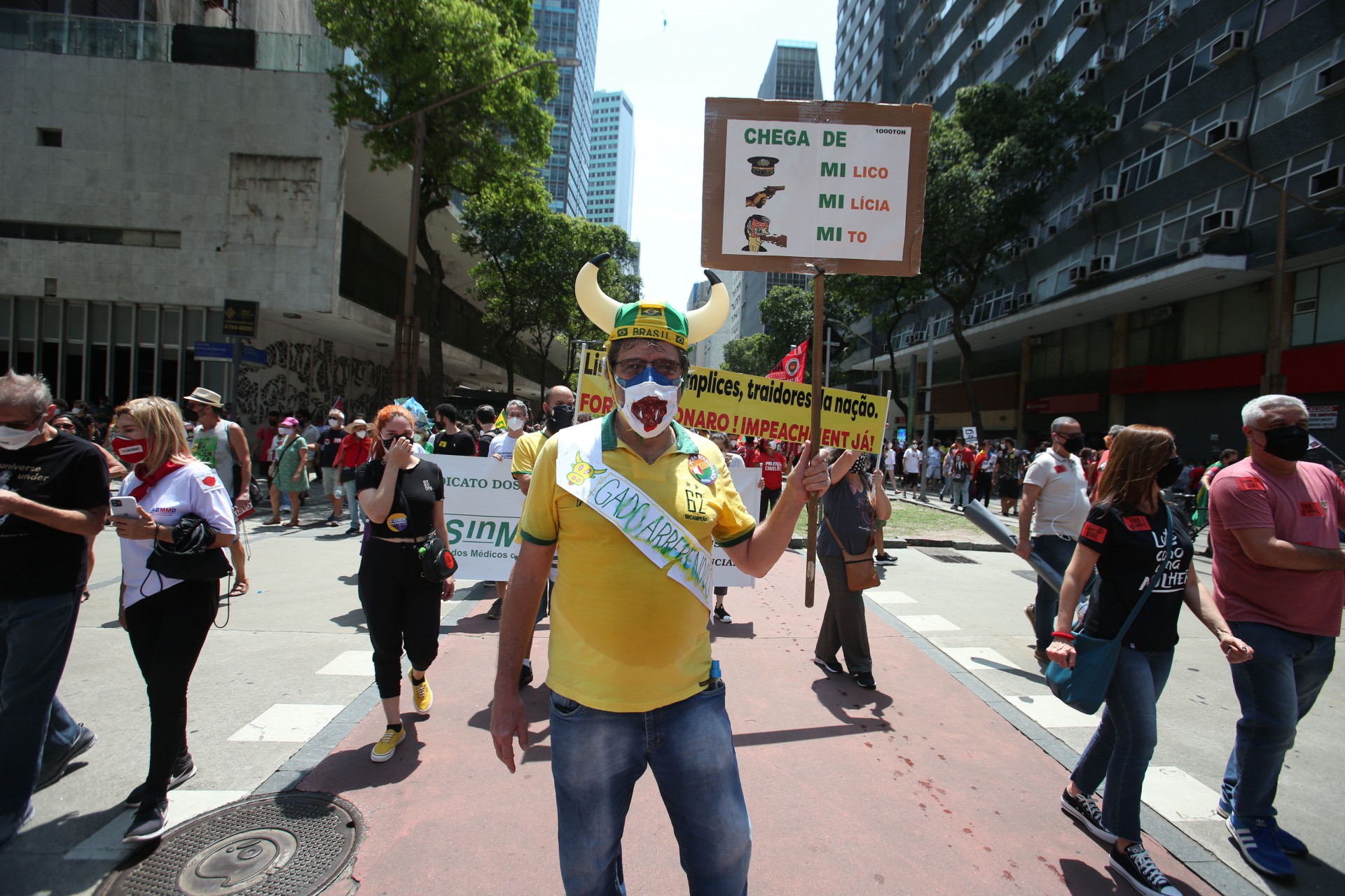 No Rio, manifestação contra o presidente foi realizada no Centro - Cléber Mendes
