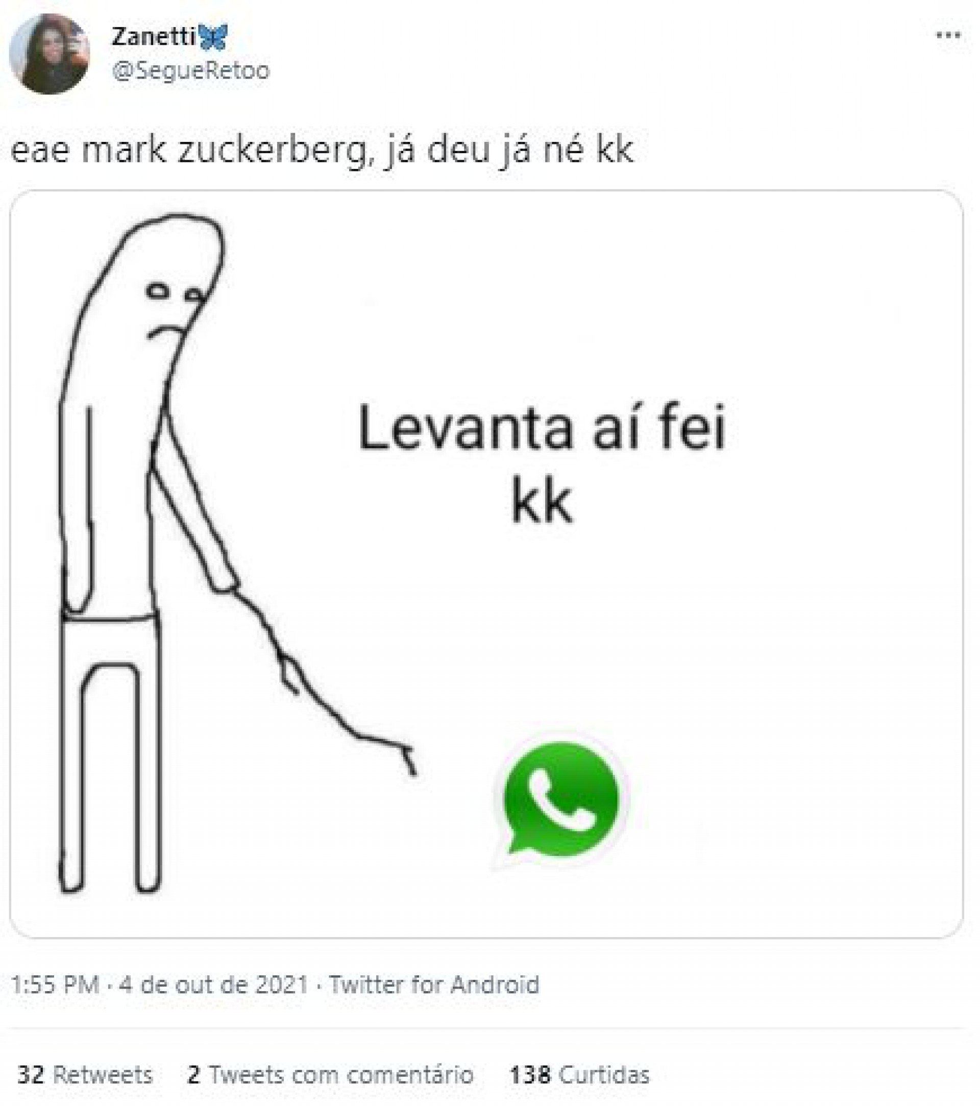 A instabilidade já dura mais de uma hora - Reprodução / Twitter