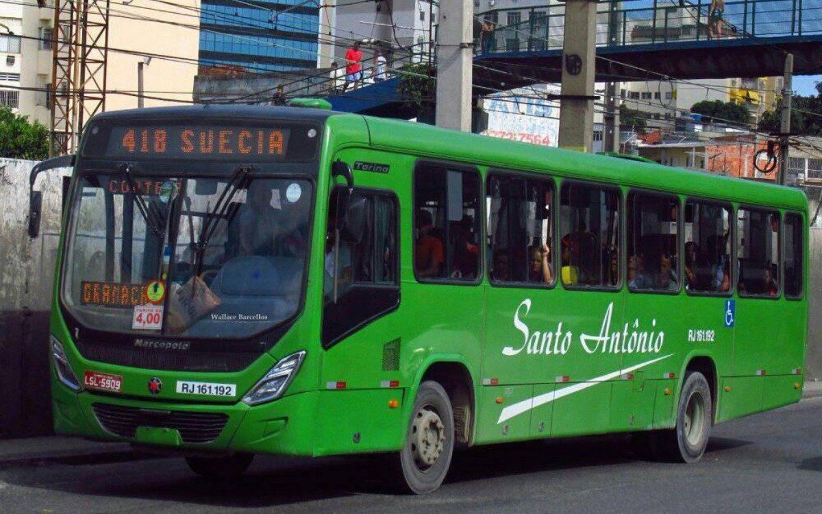 A linha 418 da Transportes Santo Ant&ocirc;nio faz o trajeto Parque Su&eacute;cia x Duque de Caxias