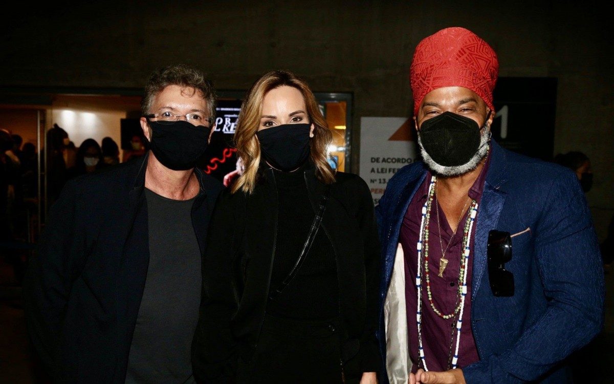 Boninho, Ana Furtado e Carlinhos Brown