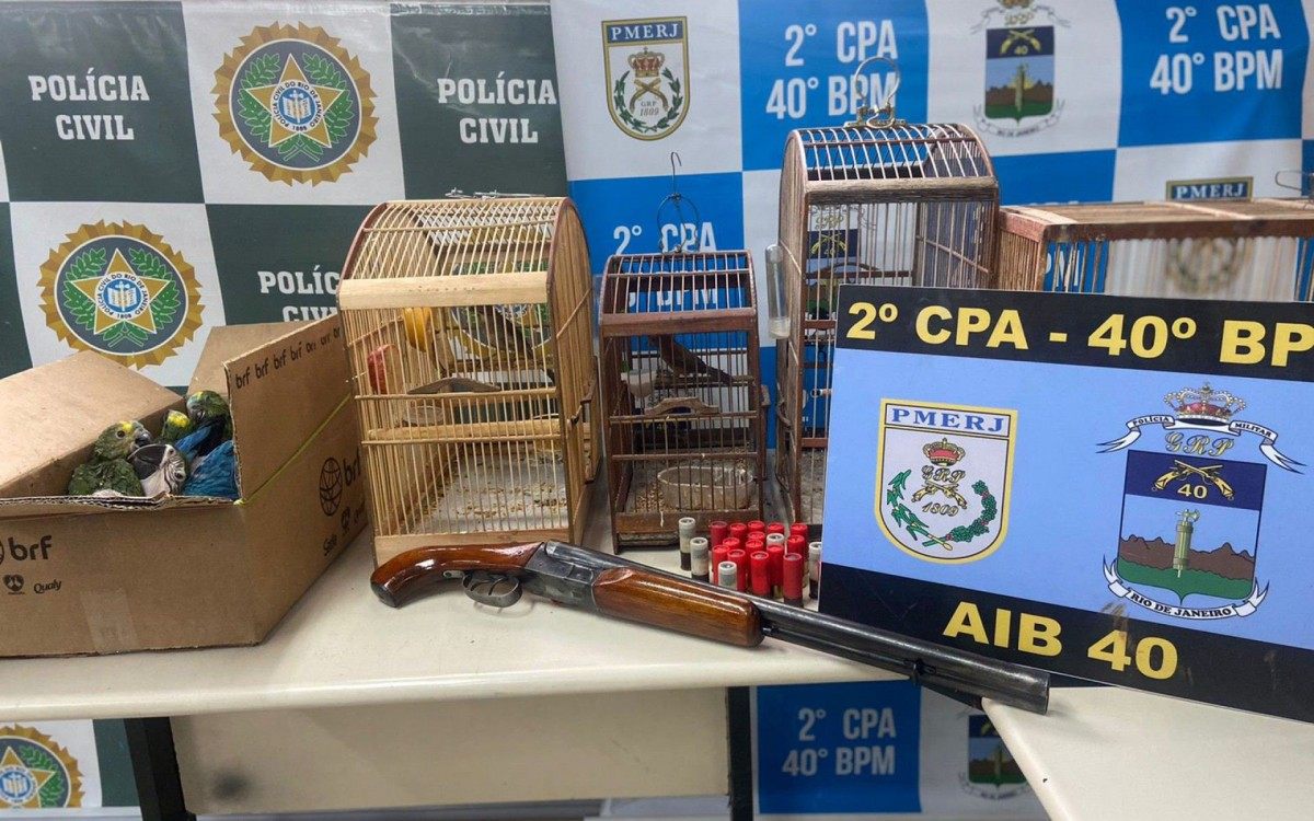 A&ccedil;&atilde;o conjunta entre PM e Civil apreende p&aacute;ssaros silvestres e prende homem que mantinha as aves em cativeiro 
