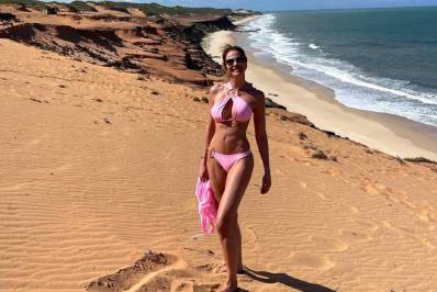 Luciana Gimenez exibe tanquinho sarado em passeio nas praias do Rio Grande do Norte