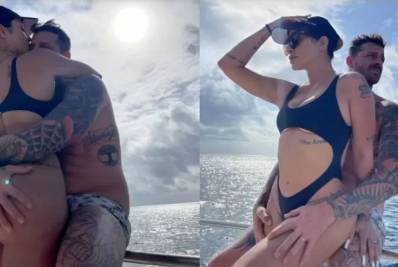 Alerta casalzão: Cleo posa em clima de romance com o marido, Leandro D'lucca