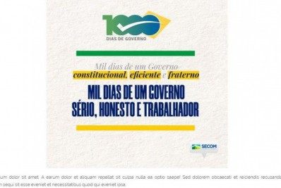 Governo publica página sobre mil dias da gestão de Bolsonaro, mas esquece conteúdo
