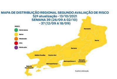 Mapa de Risco Covid-19: estado do Rio de Janeiro tem todas as regiões com baixo risco pela primeira vez