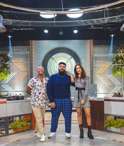 Paulo Vieira, Moacir Santana e Heaven Delhaye no 'Rolling Kitchen Brasil' - Guilherme Lemos