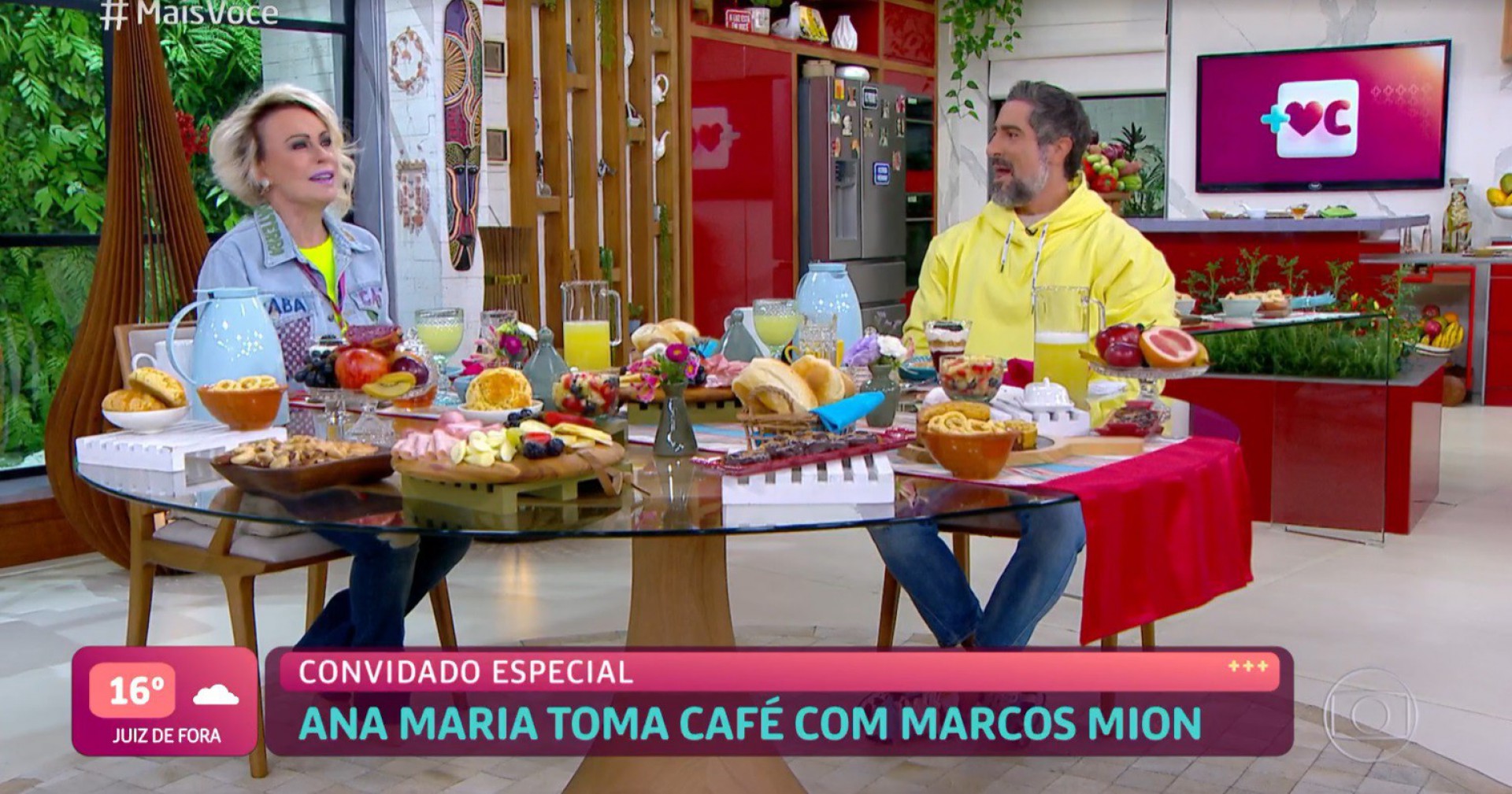 Ana Maria Braga e Marcos Mion - Reprodução/Globo