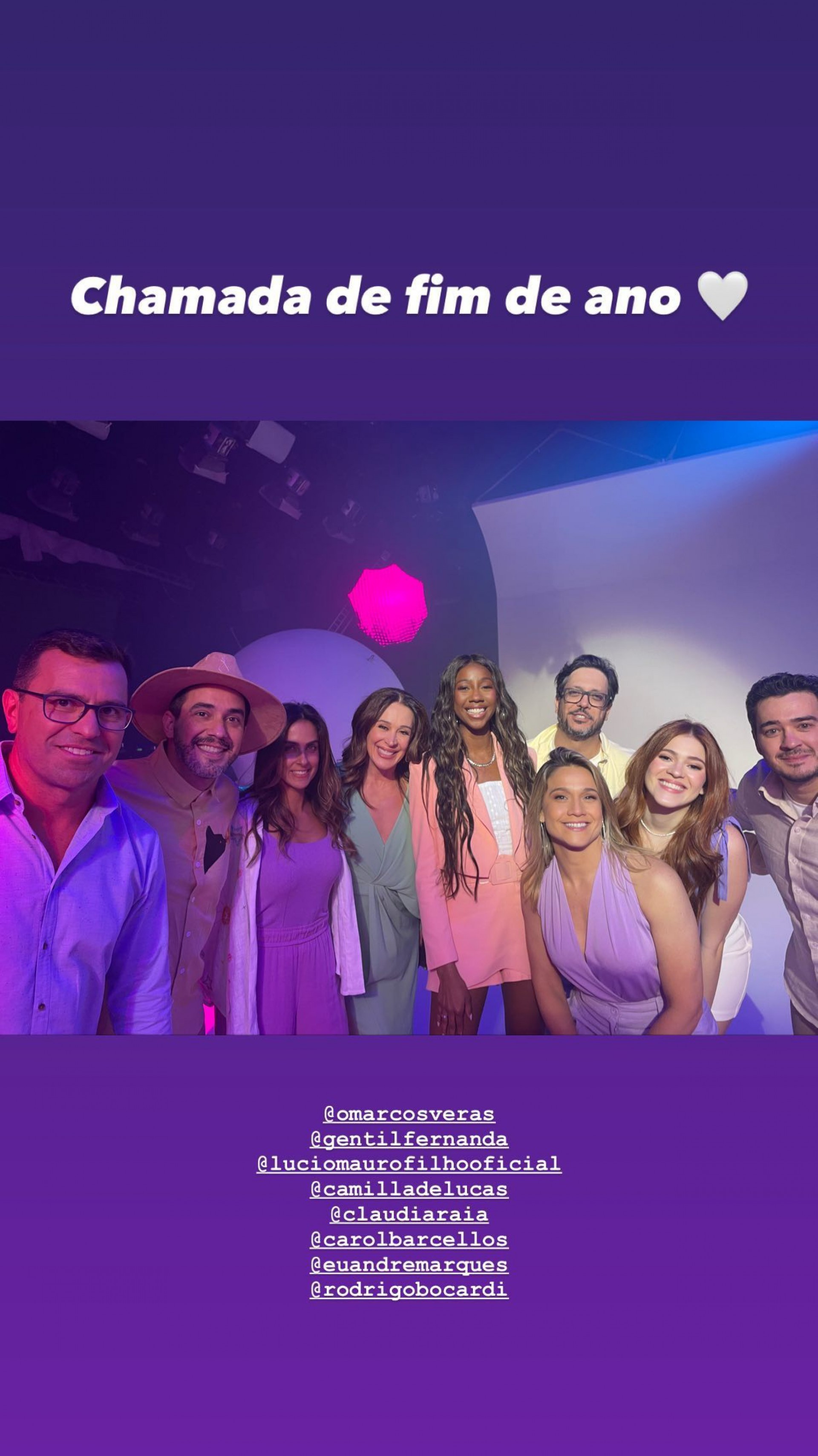 Famosos mostram bastidores da vinheta de final de ano da Globo - Reprodução Internet