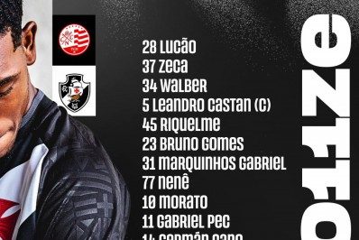 Com Walber confirmado, Vasco divulga a escalação para enfrentar o Náutico