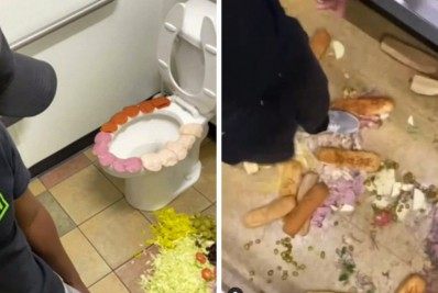 Funcionário de rede de fast food é demitido após decorar vaso sanitário com frios e vandalizar loja