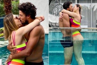 Sheila Mello posa em clima romântico com o namorado: 'Com esse moreno do meu lado'