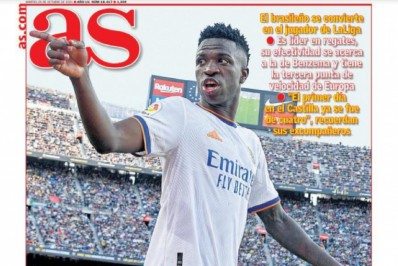 Com moral! Vinicius Jr é chamado de superstar em capa de jornal espanhol