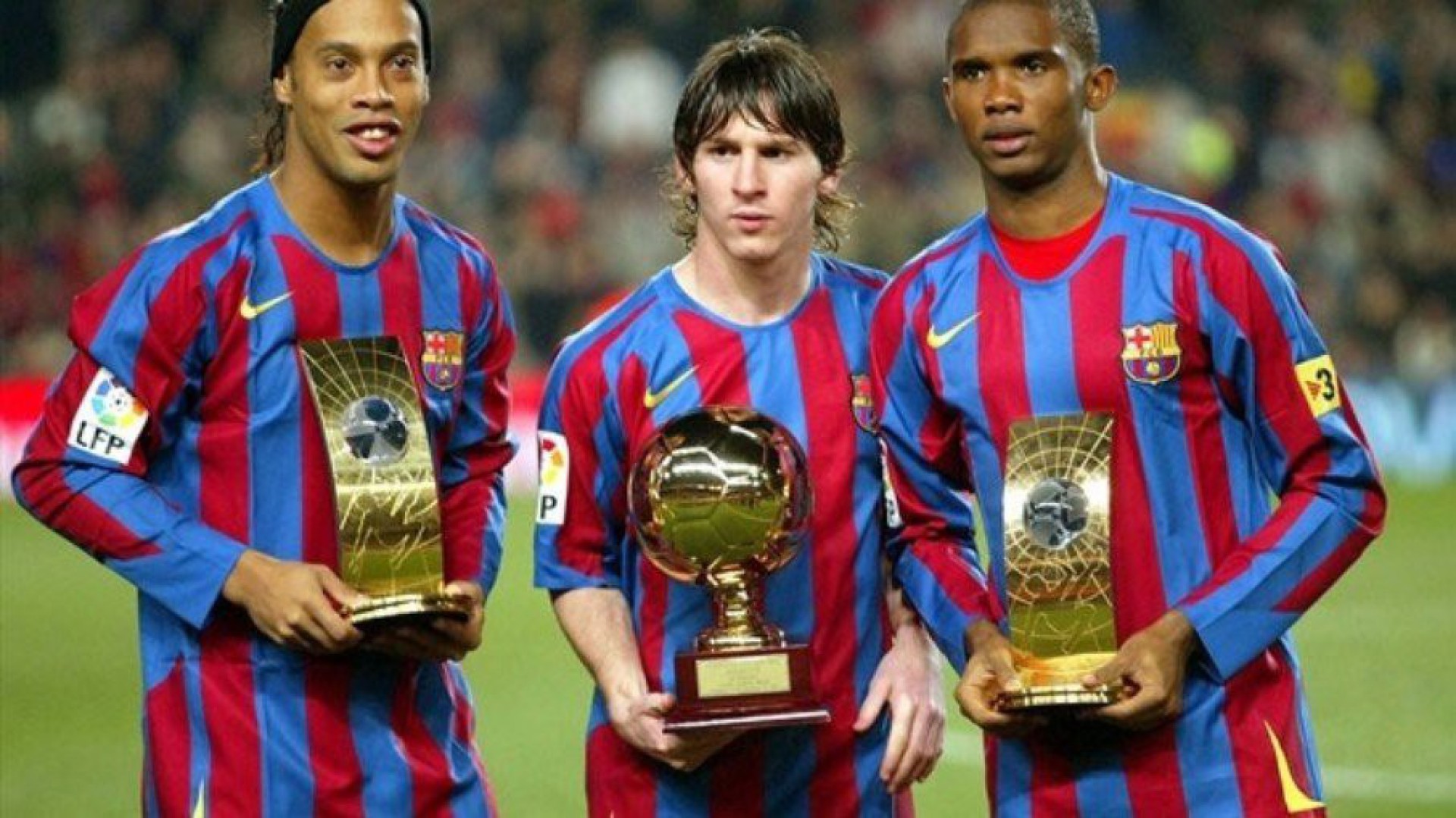 Ronaldinho, Messi e Eto'o - Reprodução