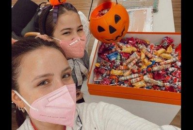 Sofia Budke, comemora o Halloween organizado por Larissa Manoela, nos Estúdios Globo
