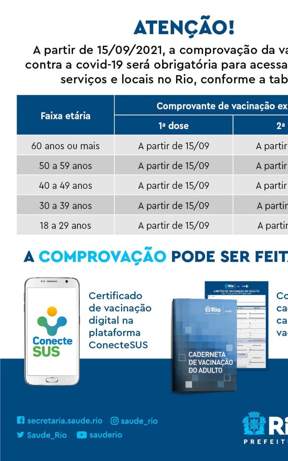 Calendário do passaporte da vacina