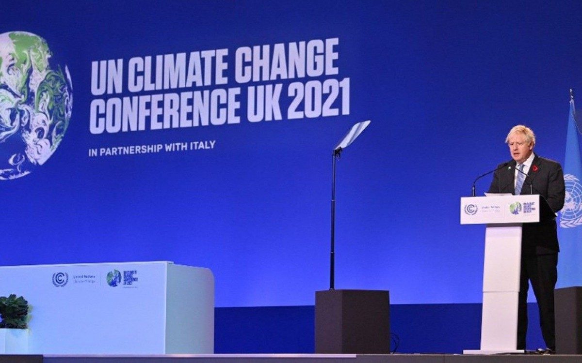 O primeiro-ministro do Reino Unido, Boris Johnson, durante abertura da COP26 em Glasgow - Paul Ellis/AFP
