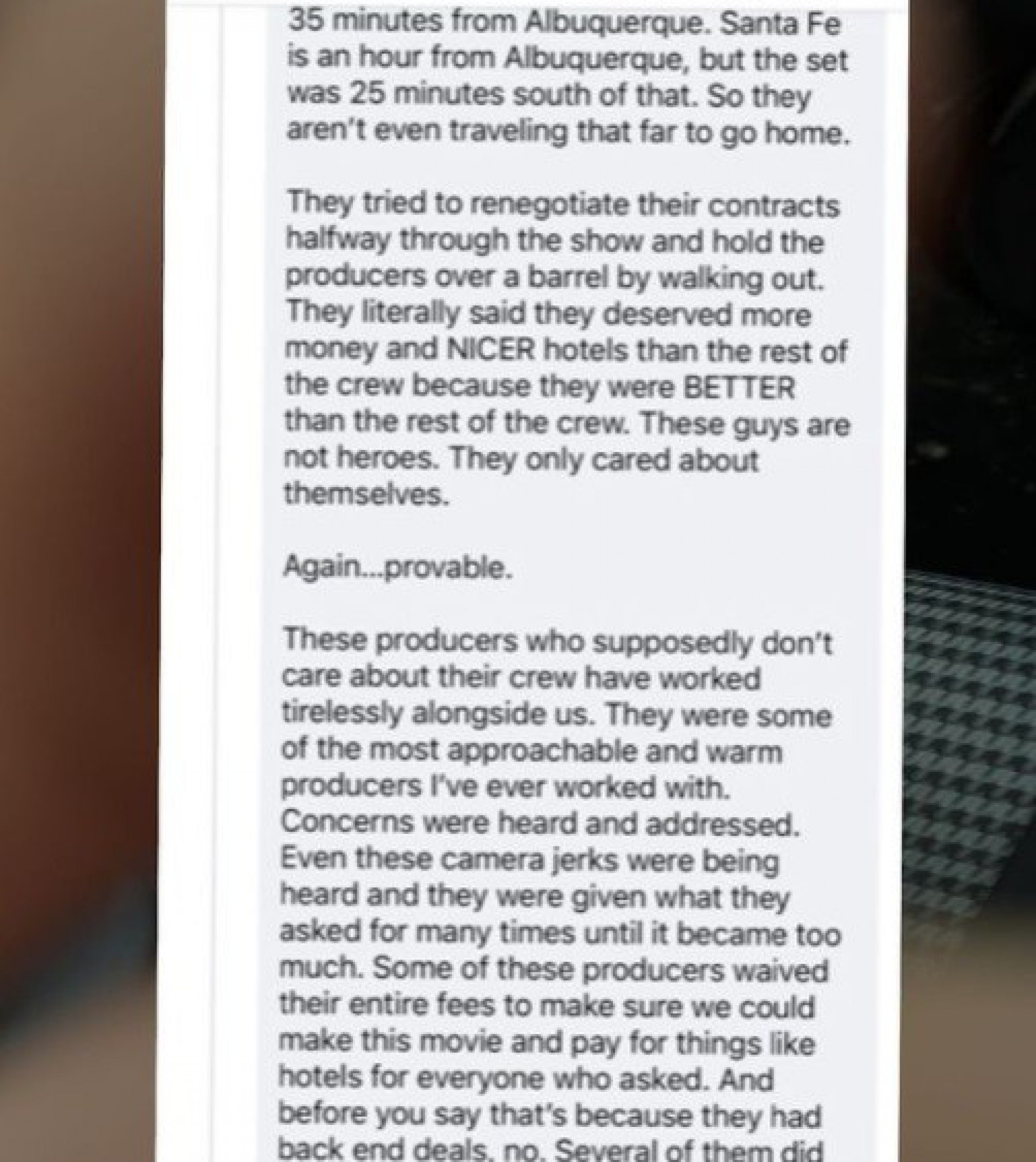 Figurinista de 'Rust' se pronunciou sobre as condições de trabalho - Reprodução/Instagram