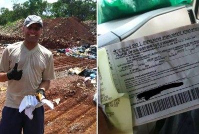 Gari paga boleto encontrado com dinheiro em lixão
