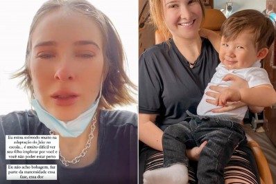 Sammy Lee chora após deixar filho na escola e desabafa: 'Estou sofrendo muito'