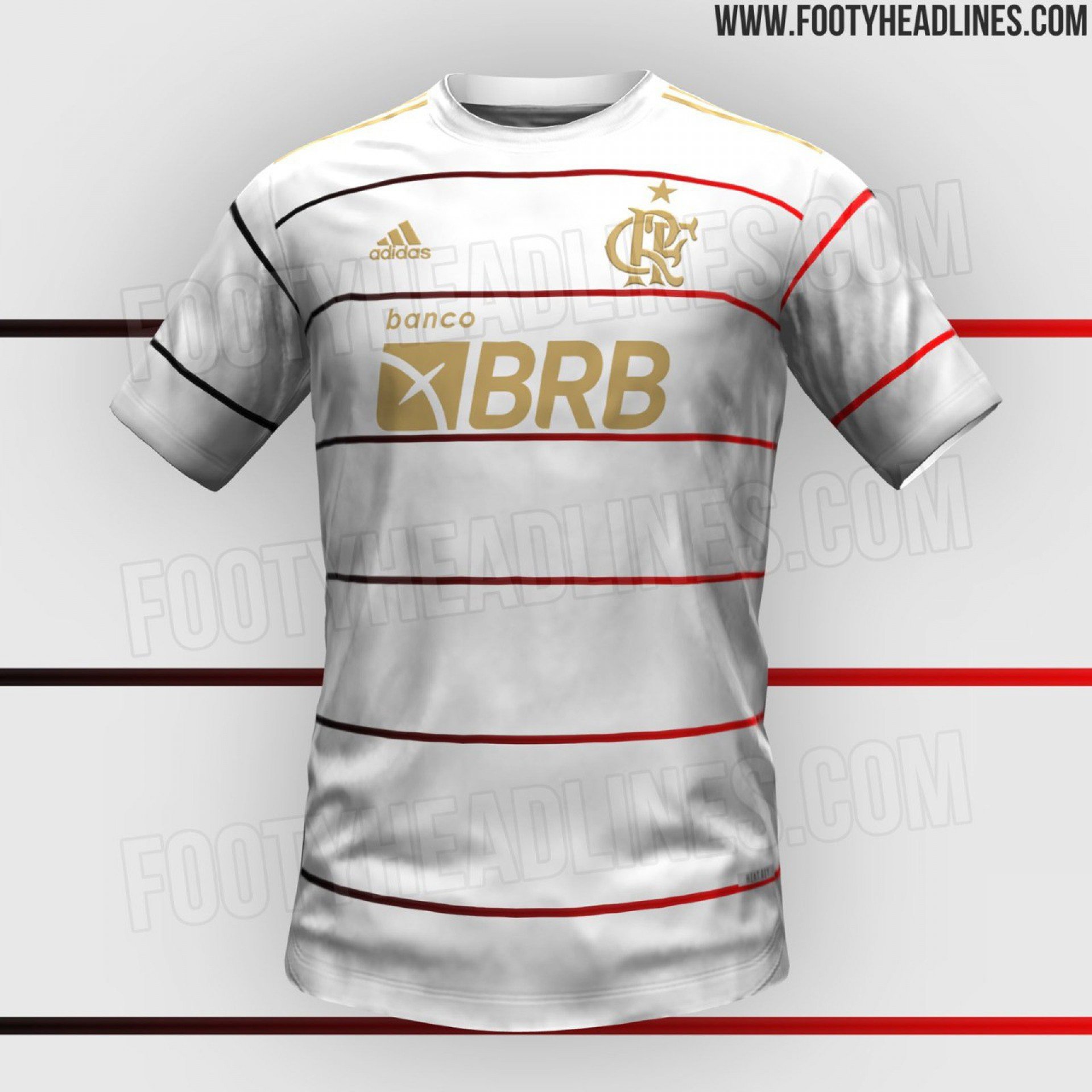 Camisa branca do Flamengo para 2023 - Reprodução/Footheadlines