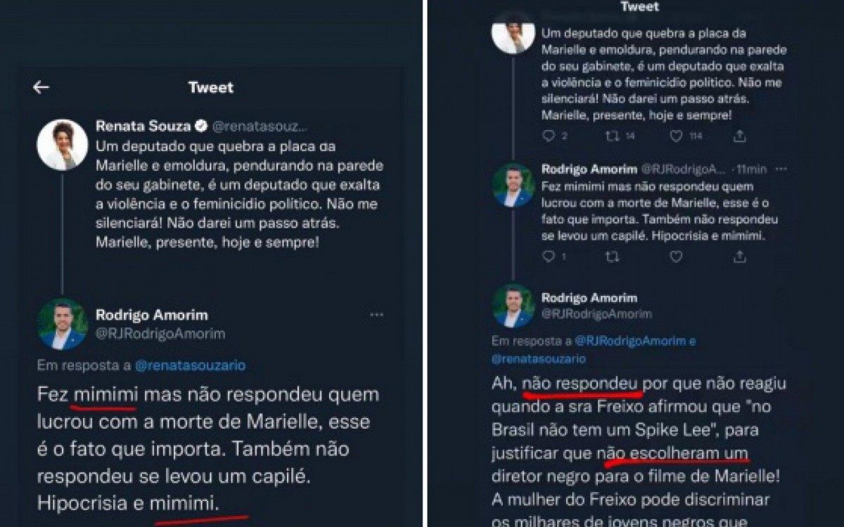Rodrigo Amorim em discuss&atilde;o com a deputada Renata Souza