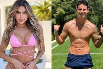Namorada do ex-BBB Arcrebiano viaja escondida para encontrar o meia James Rodríguez, seu ex