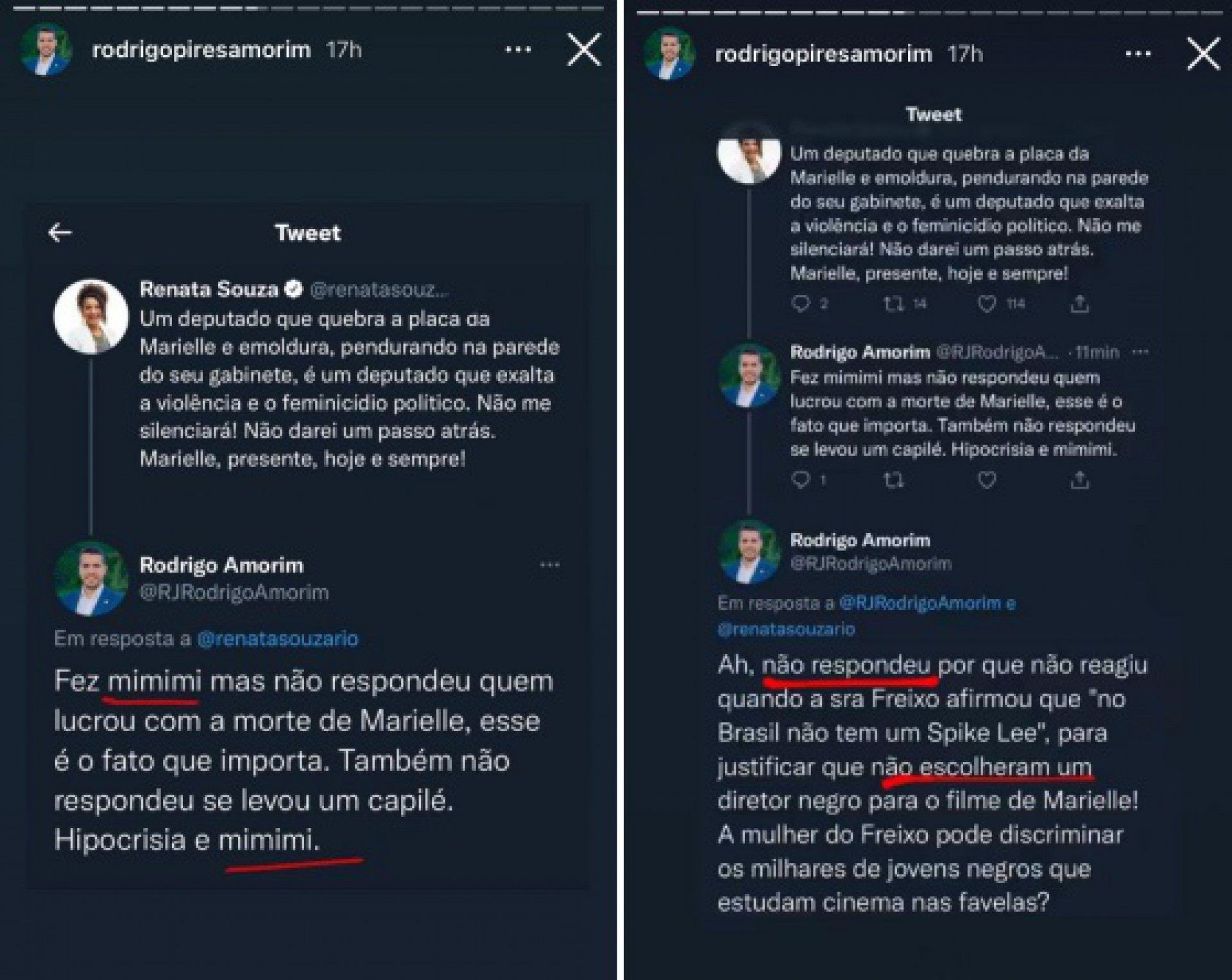Rodrigo Amorim em discuss&atilde;o com a deputada Renata Souza - Reprodu&ccedil;&atilde;o