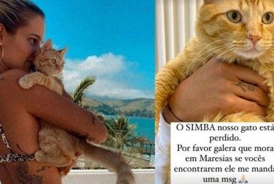 Esposa de Gabriel Medina, Yasmin Brunet pede ajuda para achar gatinho: 'Simba está perdido'