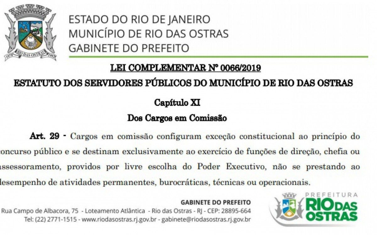 Prefeito de Rio das Ostras mant&eacute;m servidores comissionados em fun&ccedil;&atilde;o de motorista. 
