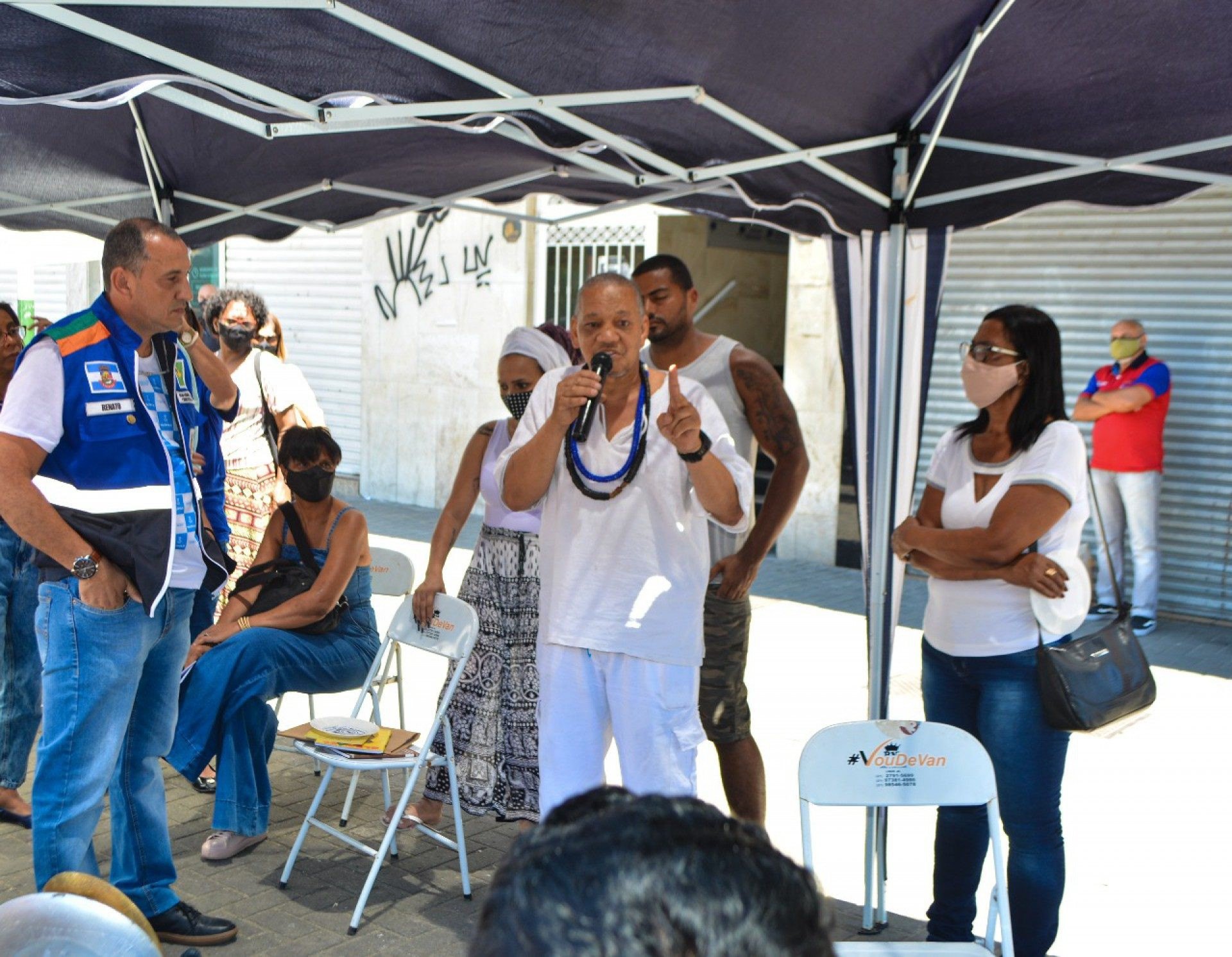 S&eacute;rgio Rodrigues da Silva, mais conhecido como Mestre Montana, ao lado do secret&aacute;rio de Cidadania e Direitos Humanos, Renato da Van - Divulga&ccedil;&atilde;o / PMN