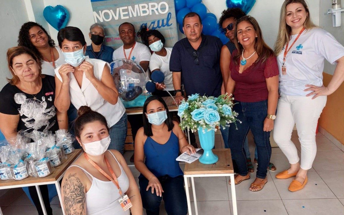 Funcion&aacute;rios da UBS Casemiro Meirelles no evento alusivo ao Novembro Azul