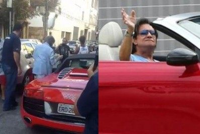 Vídeo! Calhambeque de Roberto Carlos enguiça por falta de combustível no Rio