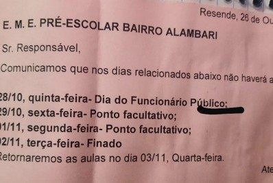 Mães reclamam de excesso de emendas de feriados e falta de aulas: 
